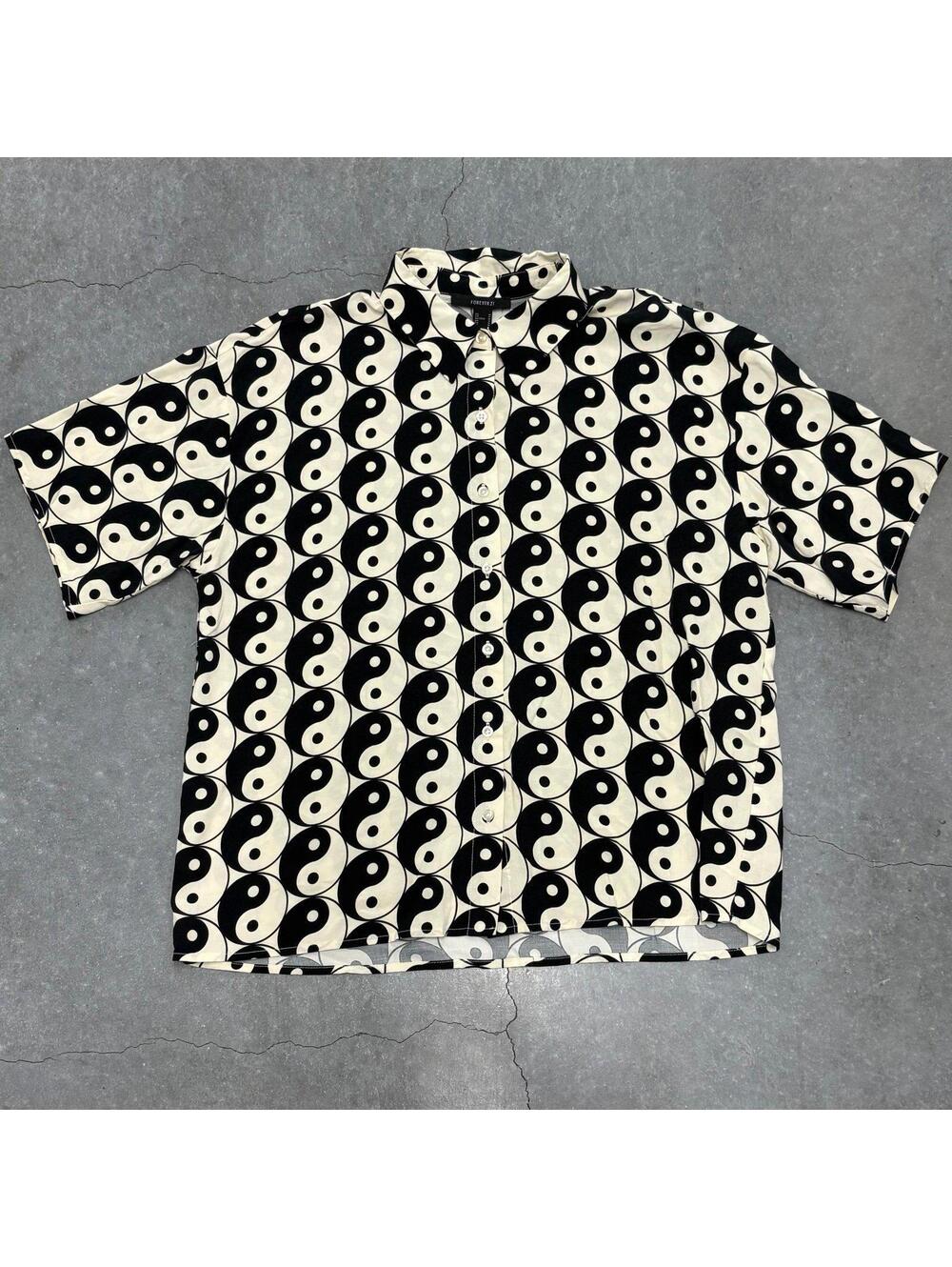 Forever 21 Ying Yang Checkered Shirt